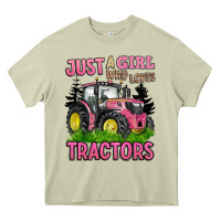 Mossy just a girl who loves tractors Heavy Core Tee - BarkalooDesign