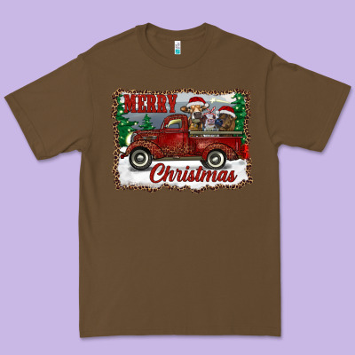 Christmas Truck With Cows Premium Tee Designed By Ranaportraitstore