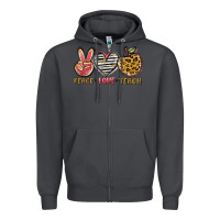 Smoke peace love teach Zipper Hoodie - NancyCooperArtShop