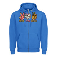 True Royal peace love teach Zipper Hoodie - NancyCooperArtShop