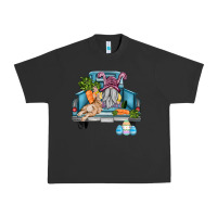 Pigment Black easter truck with gnome and rabbit Urban Heavy Tee - AdoDesignShop