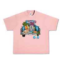Salmon easter truck with gnome and rabbit Urban Heavy Tee - AdoDesignShop