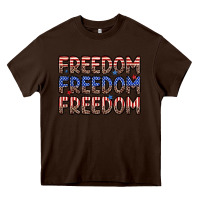 Chocolate Brown freedom freedom freedom Heavy Core Tee - Zillion Design Studio