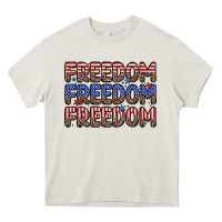 Cream freedom freedom freedom Heavy Core Tee - Zillion Design Studio