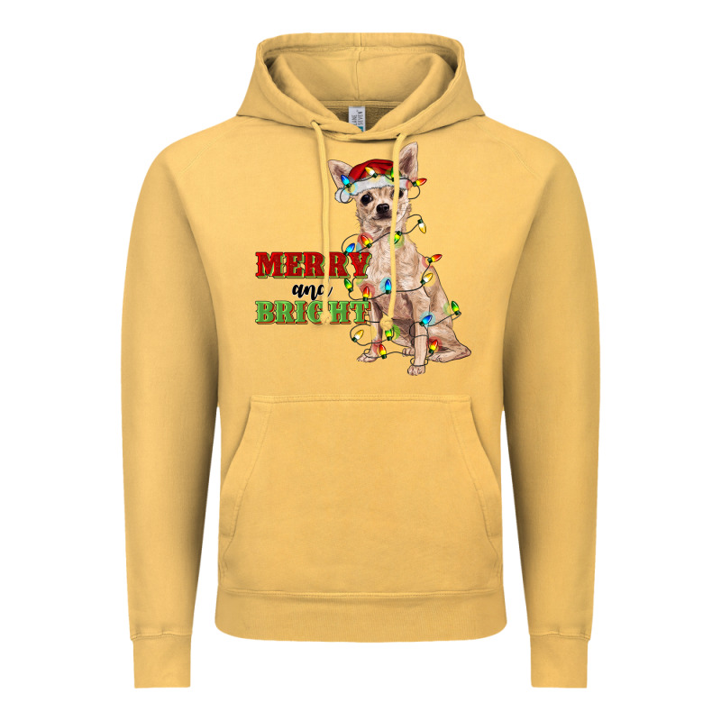 Merry And Bright Chihuahua Vintage Hoodie by RanaPortraitStore | Teevron