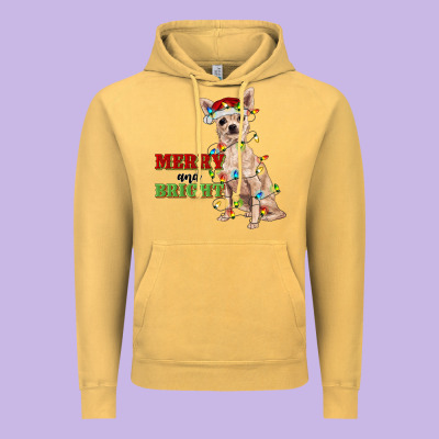 Merry And Bright Chihuahua Vintage Hoodie Designed By Ranaportraitstore
