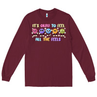 Burgundy it's okay to feel all the feels Long Sleeve Tee - MaliasSmallBusiness