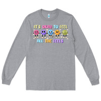 Heather Grey it's okay to feel all the feels Long Sleeve Tee - MaliasSmallBusiness