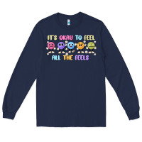 Navy it's okay to feel all the feels Long Sleeve Tee - MaliasSmallBusiness