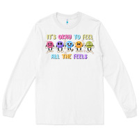 White it's okay to feel all the feels Long Sleeve Tee - MaliasSmallBusiness
