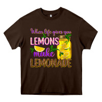 Chocolate Brown when life gives you lemons make lemonade Heavy Core Tee - texasbilliewilder