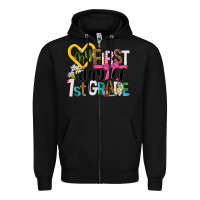Black my first day of 1st grade Zipper Hoodie - NancyCooperArtShop