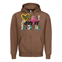 Chestnut my first day of 1st grade Zipper Hoodie - NancyCooperArtShop