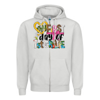 Dove Grey my first day of 1st grade Zipper Hoodie - NancyCooperArtShop