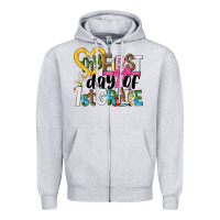 Heather Grey my first day of 1st grade Zipper Hoodie - NancyCooperArtShop