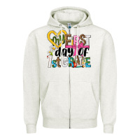 Oatmeal Heather my first day of 1st grade Zipper Hoodie - NancyCooperArtShop