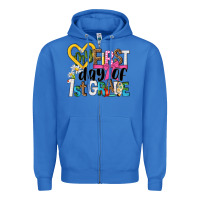 True Royal my first day of 1st grade Zipper Hoodie - NancyCooperArtShop