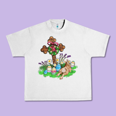 Religious Easter Bunny Cross Urban Heavy Tee Designed By Adodesignshop
