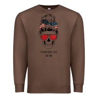 Chestnut Glitter American Flag Patterned American Mom Skull Premium Sweatshirt - Bettercallsaul