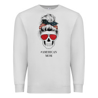 Dove Grey Glitter American Flag Patterned American Mom Skull Premium Sweatshirt - Bettercallsaul