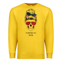 Lemon Glitter American Flag Patterned American Mom Skull Premium Sweatshirt - Bettercallsaul