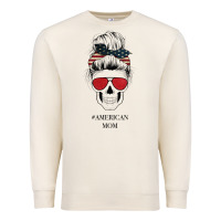 Sandshell Glitter American Flag Patterned American Mom Skull Premium Sweatshirt - Bettercallsaul