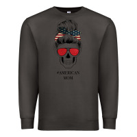 Smoke Glitter American Flag Patterned American Mom Skull Premium Sweatshirt - Bettercallsaul