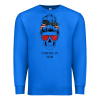 True Royal Glitter American Flag Patterned American Mom Skull Premium Sweatshirt - Bettercallsaul