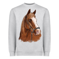 Heather Grey horse portrait Heavyweight Sweatshirt - Artiststas
