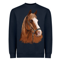 Navy horse portrait Heavyweight Sweatshirt - Artiststas