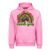 Fuchsia Pink Mardi Gras rainbow and masks Urban Hoodie - HowdyJamesFarm