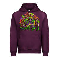 Mauve Wine Mardi Gras rainbow and masks Urban Hoodie - HowdyJamesFarm
