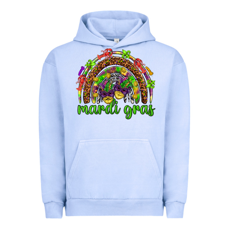 Mardi Gras Rainbow And Masks Urban Hoodie by HowdyJamesFarm | Teevron