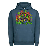 Pigment Midnight Navy Mardi Gras rainbow and masks Urban Hoodie - HowdyJamesFarm