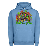 Pigment Pebble Blue Mardi Gras rainbow and masks Urban Hoodie - HowdyJamesFarm