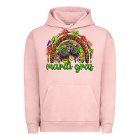 Pigment Salmon Mardi Gras rainbow and masks Urban Hoodie - HowdyJamesFarm