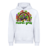 White Mardi Gras rainbow and masks Urban Hoodie - HowdyJamesFarm