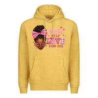 Antique Gold it's the self love for me afro woman Premium Hoodie - texasbilliewilder
