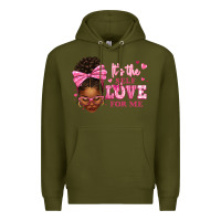 Army Green it's the self love for me afro woman Premium Hoodie - texasbilliewilder