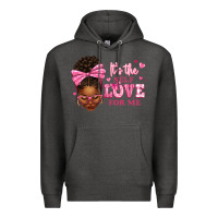 Charcoal Heather it's the self love for me afro woman Premium Hoodie - texasbilliewilder