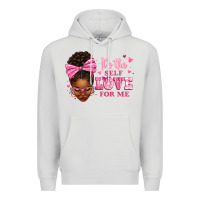Dove Grey it's the self love for me afro woman Premium Hoodie - texasbilliewilder