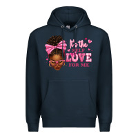 Navy it's the self love for me afro woman Premium Hoodie - texasbilliewilder