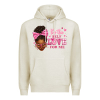 Oatmeal Heather it's the self love for me afro woman Premium Hoodie - texasbilliewilder