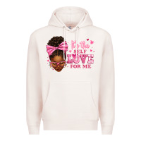 Pale Pink it's the self love for me afro woman Premium Hoodie - texasbilliewilder