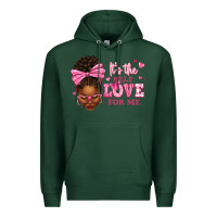 Sports Green it's the self love for me afro woman Premium Hoodie - texasbilliewilder