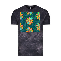 Cloud Black colorful tropical flowers seamless pattern Vintage Tee - BundleAndBundleShop