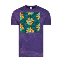 Cloud Purple colorful tropical flowers seamless pattern Vintage Tee - BundleAndBundleShop
