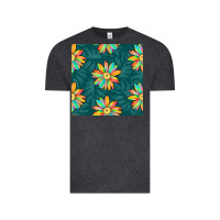 Vintage Black colorful tropical flowers seamless pattern Vintage Tee - BundleAndBundleShop