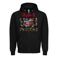 Black thank you veteran Zipper Hoodie - MaliasSmallBusiness