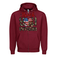 Burgundy thank you veteran Zipper Hoodie - MaliasSmallBusiness